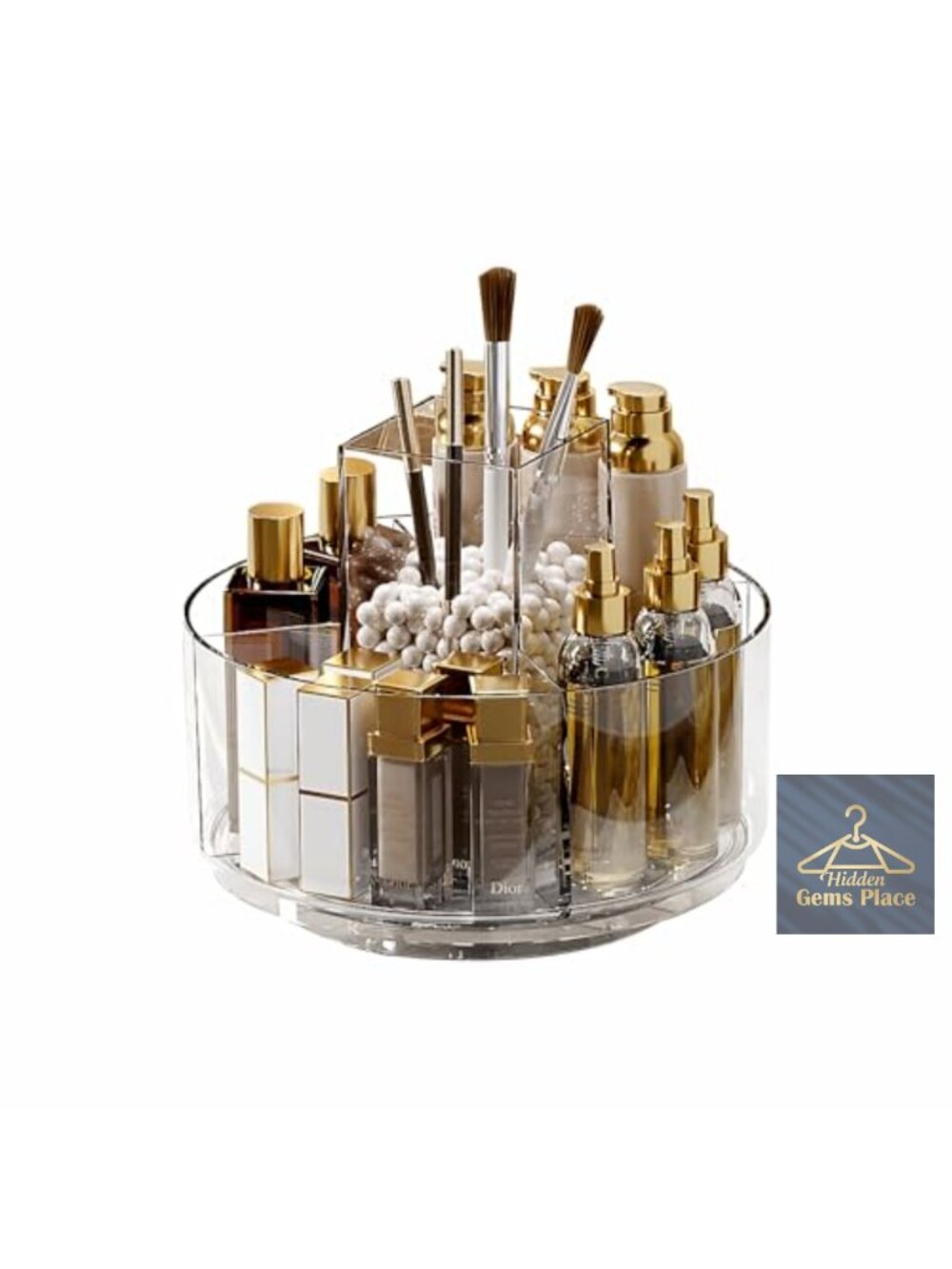 360 Rotating Makeup Organizer, Acrylic Lazy Susan Cosmetic Storage, Spinning